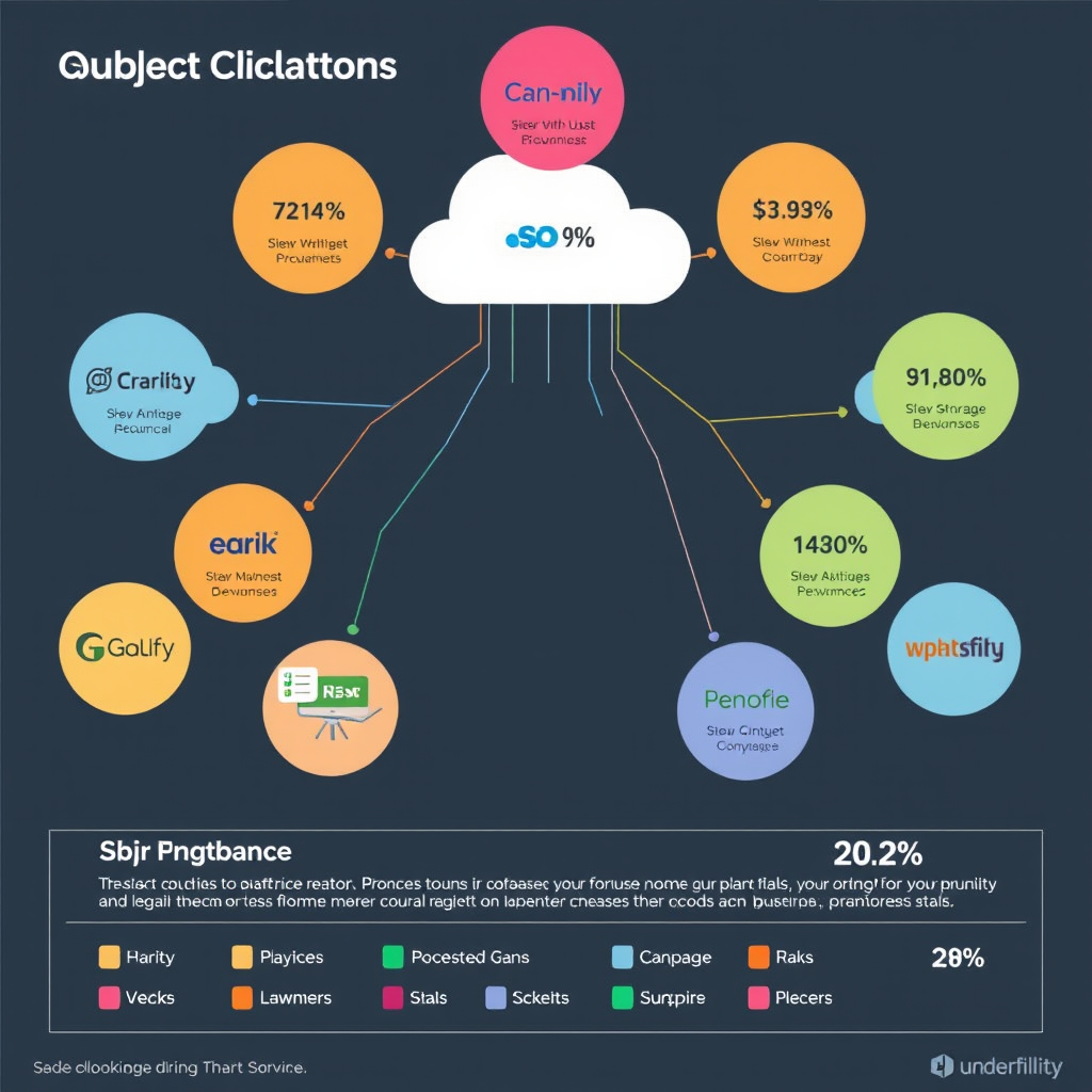 Kleurrijke infographic die de verdeling toont van verschillende cloud storage platforms en hun gebruikspercentages onder zakelijke gebruikers